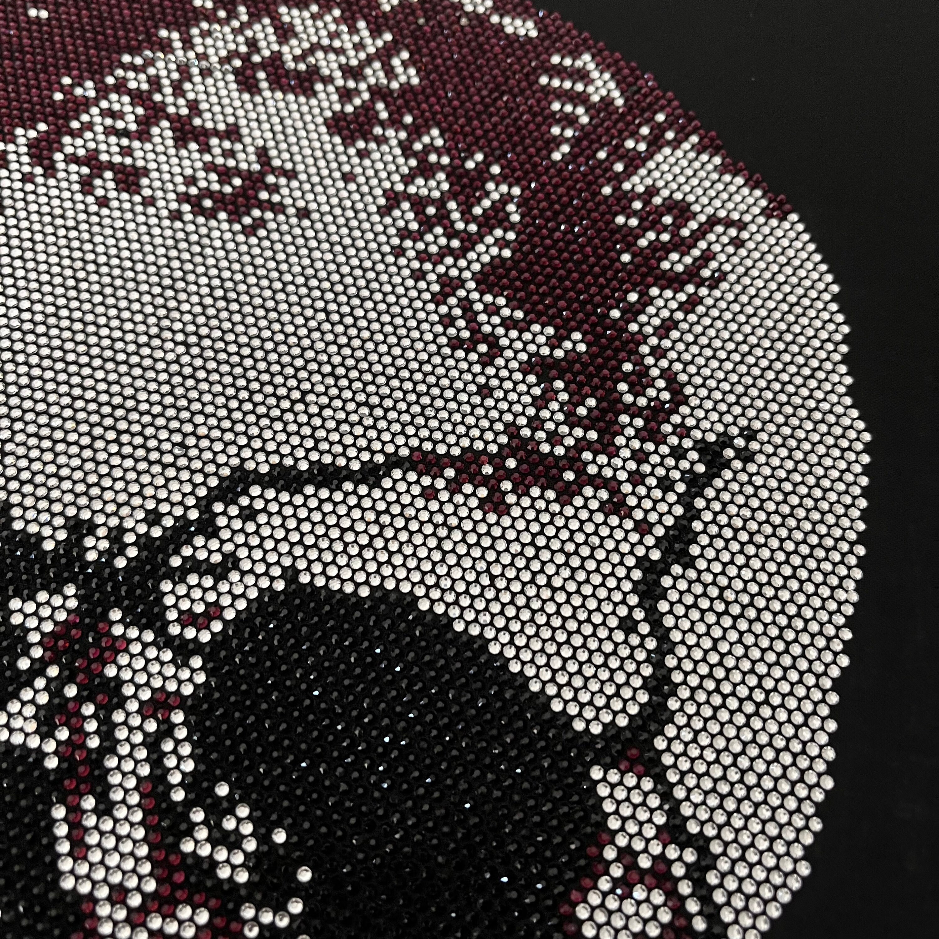 Skull Rhinestone Transfer Skeleton Design Iron on Transfer , Bling Crystal Skull Applique , Heat ...