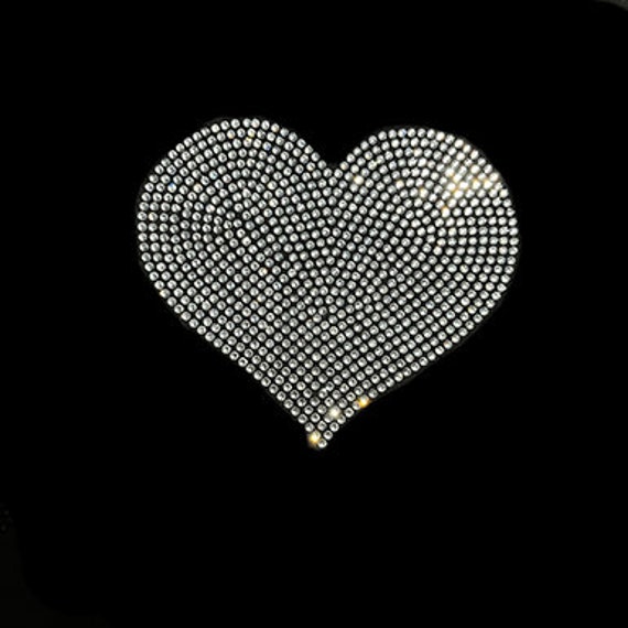 Clear Rhinestone Heart , Rhinestone Heart Design , Iron on Design