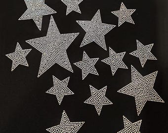 Aplique termoadhesivo de estrella con cristales brillantes (40,6 x 28,9 cm)