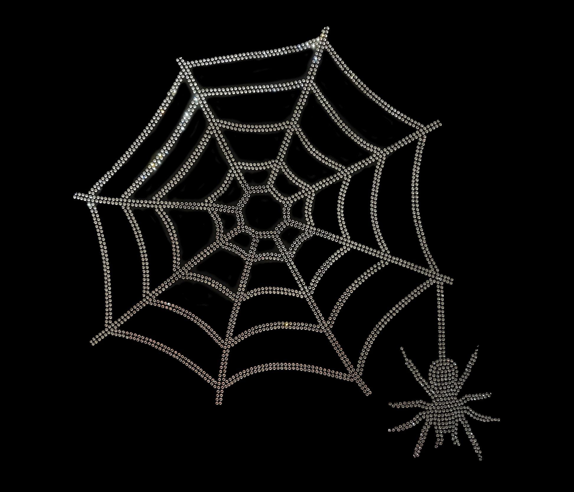 Spider and Spiderweb Iron on Crystal Rhinestone ,heat