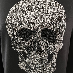 Skull Rhinestone Transfer Hoodie , Crystal Skull Design Sweater ...