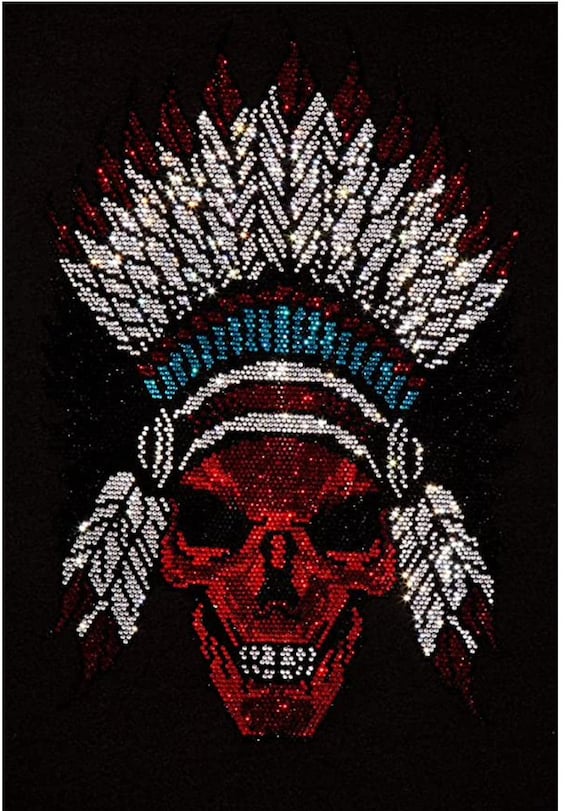 Indianer Aufnäher 85x90mm - Native American Kopfschmuck Patch