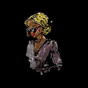 Girl Iron on transfer , rhinestone girl transfer , hot fix rhinestone girl applique , bling girl patches, gift for him and her