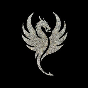 Dragon heat transfer rhinestone design for clothes, iron on dragon patch , hot fix crystal dragon , rhinestone design , bling iron on dragon