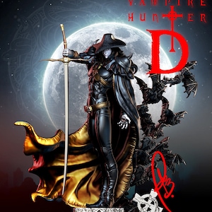 How does the Vampire Hunter D statue reflect the character of the