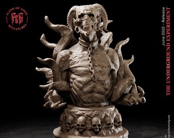 Flame Demon Bust From "Underground Experiment" by Flesh of Gods Miniatures