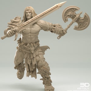 Male & Female Barbarian Heroes by 3Dartguy Miniatures