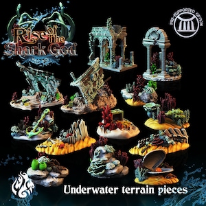 Under Water Terrain Pieces from &quot;Rise of the Shark God&quot; by Crippled God Foundry Miniatures
