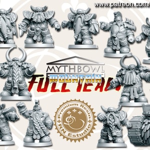 Mountain Dwarf Team from Mythbowl by RN Estudio Miniatures
