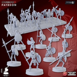 Sand Skeleton Spearmen by Ghamak Miniatures