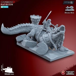 God-King on undead Crocodile by Ghamak Miniatures
