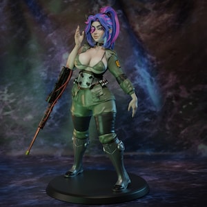 Sniper Lady Nagant Statue Model Kit by Jigglystix Pin Up Factory