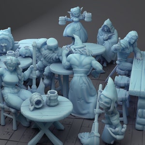 Tavern Drinking Contest by Twin Goddess Miniatures