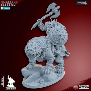 Black Orc Warlord on warg by Ghamak Miniatures