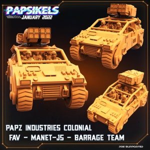 Manet J5 Barrage Team APC from &quot;Dropship Troopers 2&quot; by Papsikels Miniature RPG Starship Troopers Starfinder