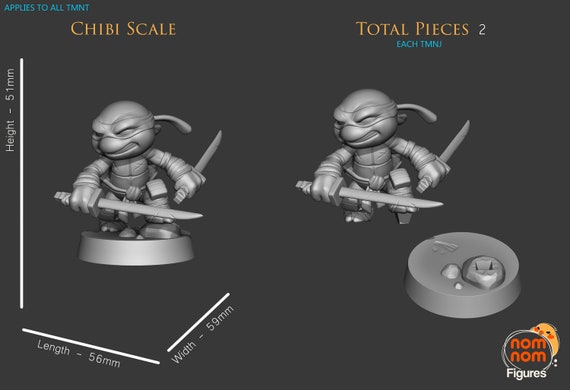 Chibi Ninja Turtles Statue Model Kit by Nomnom Figures - Etsy