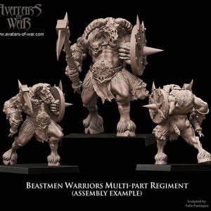 Beastman Warriors multi-part regiment by Avatars of War Miniatures