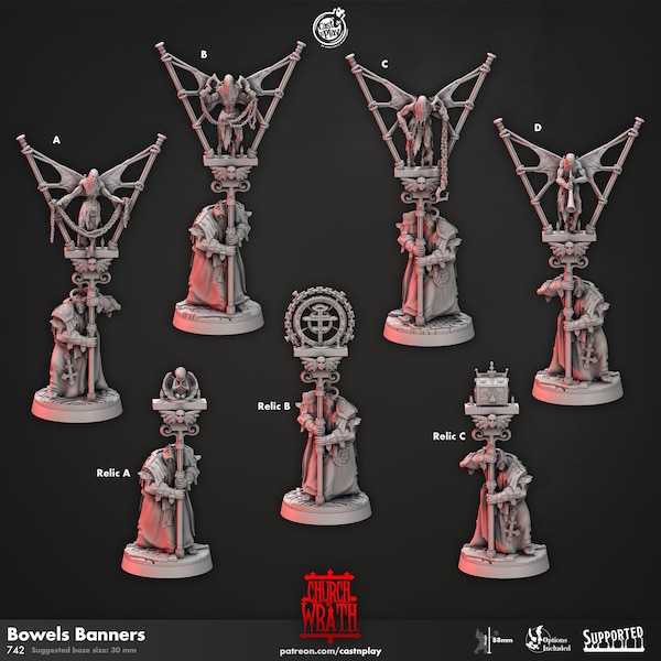 Bowels Banners from "Church of Wrath" by Cast N Play Miniatures