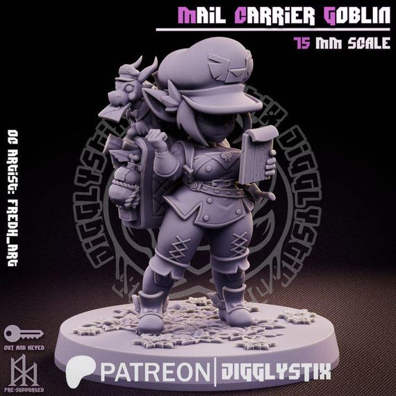 Mail Carrier Goblin by Jigglystix Pin up Factory Miniatures - Etsy