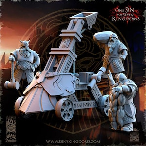 Dwarven Kingdoms Catapult with Crew by Beholder Miniatures