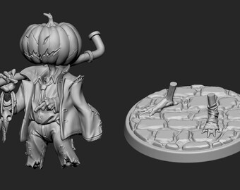 Pumpkin Scarecrow By White Werewolf Tavern Miniatures RPG