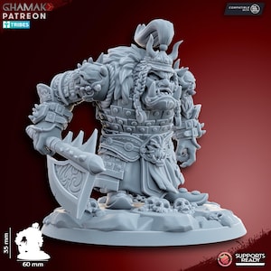 Black Orc Warlord on foot  by Ghamak Miniatures