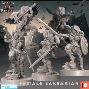 Male & Female Barbarian by Across the Realms Miniatures