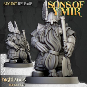 Dwarf Veterans with Two Handed Axes by highland Miniatures