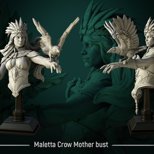 Maletta Crow Mother Bust from &quot;Raven Invasion&quot; by White Werewolf Tavern Miniatures Rpg