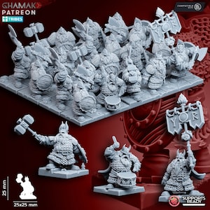 Dwarf Clan Warriors (handweapon and shield) by Ghamak Miniatures