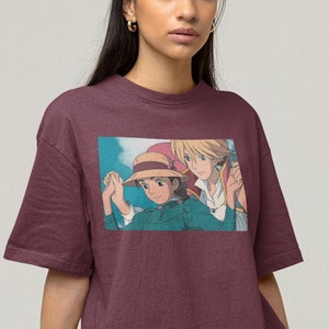 Howl&#39;s Moving Castle Apparel: Howl & Calcifer Shirt, Studio Ghibli Hoodie, Hayao Miyazaki Sweatshirt, Howl and Sophie scene, anime gift