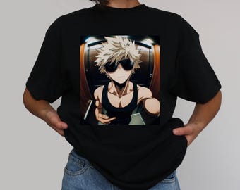 MHA Shirt Anime Graphic Tee Gift for Her and Him Katsuki Bakugo Tee Anime Tee,Anime Clothes Manga Shirt My Hero Academia Merch Anime fan