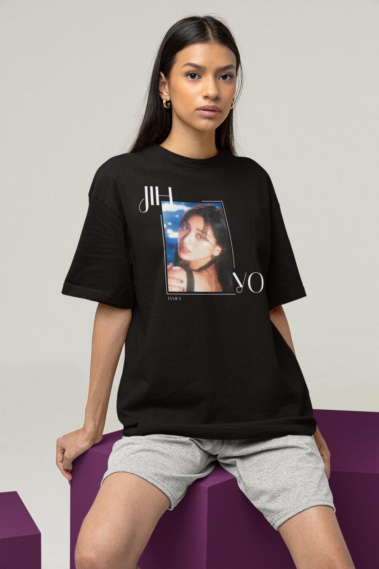 Twice Jihyo Graphic T-shirt Kpop Fan Gift Vintage Jihyo World Tour Merch Twice World Tour Merch Aesthetic Kpop Fan Gift for Him & Her