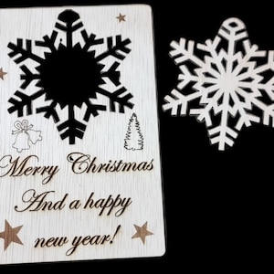 Christmas card lasercut .dxf .lbrn2 vector and lightburn file! for DIY laser cut