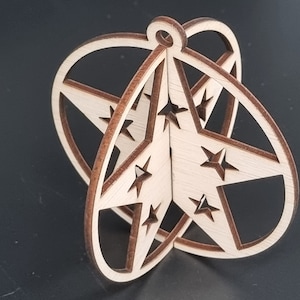Weihnachtskugel DXF & SVG Vektor - Laserdatei, Sterne, Weihnachten 3 und 5mm, auch Lightburn-Datei