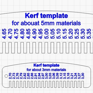 Lasercut Kerf template! Easy to check the needed slot measurements. For about 3 and 5mm materials.