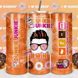 Descarga digital de sublimación de Dunkie Junkie Mini (Boy) para vaso delgado de 20 oz