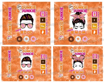 Dunkin 'Donuts Family Tumbler Sublimationsdesign (Digitaler Download)