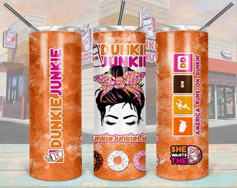 Dunkie Junkie Sublimationsvorlage für 20 Unzen Skinny