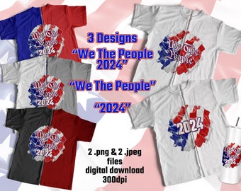 We The People 2024 Téléchargement numérique (3 designs) pour Sublimation/DTF