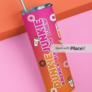 Dunkie Junkie Baby Yoda mit Eiskaffee Digitaler Download für 20oz Skinny Tumbler Bild 3