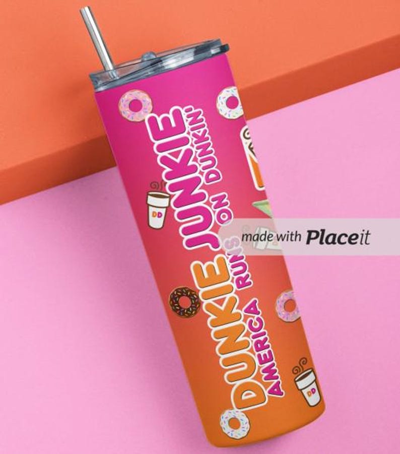 Dunkie Junkie Baby Yoda mit Eiskaffee Digitaler Download für 20oz Skinny Tumbler Bild 3