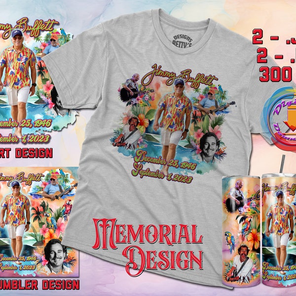 Jimmy Buffett Memorial Designs for Sublimation/DTF Digital Download