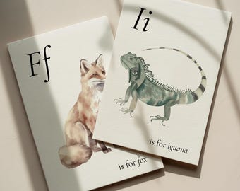 ABC Animal Flashcards – Montessori Alphabet Cards with Wild Animals | Printable A-Z Learning Set for Kids, Toddlers, Preschool PDF