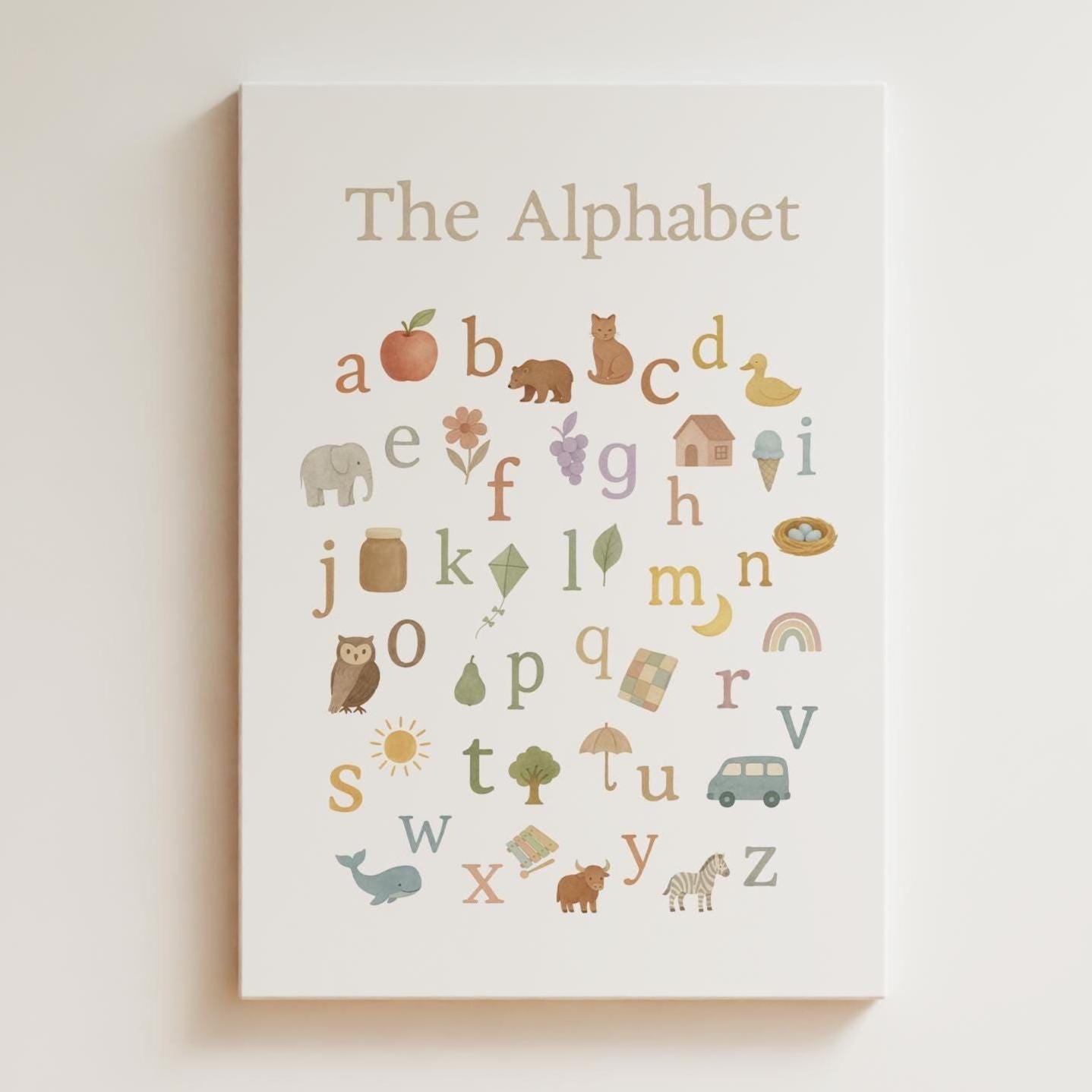 Montessori Alphabet Poster Printable PDF | ABC Wall Art for Toddlers ...