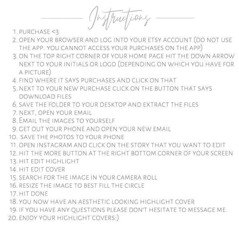 Pastel Purple Instagram Highlight Covers Highlight Icons IG Etsy