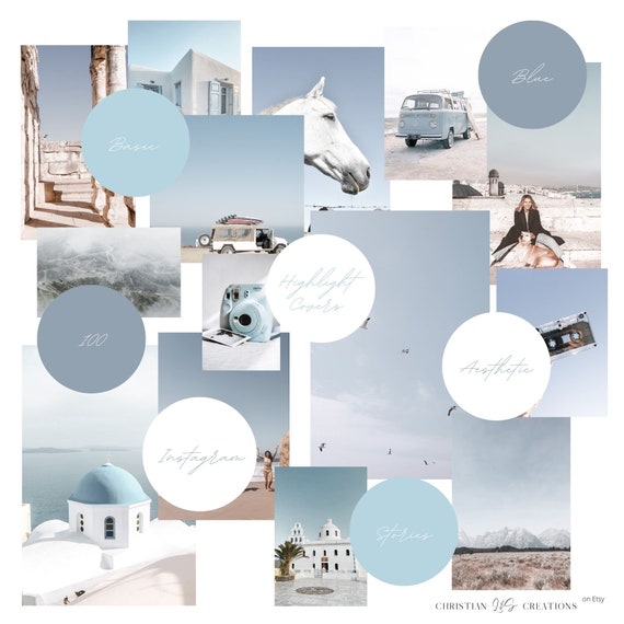 Pastel Blue Instagram Highlight Covers Highlight Icons IG Etsy