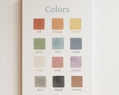 Montessori Colors Poster Printable PDF | Toddler Learning Wall Art | Educational Color Chart for Kids | Playroom Homeschool Decor