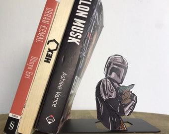 Mandalorian Metal Bookend - Star Wars Home Decor