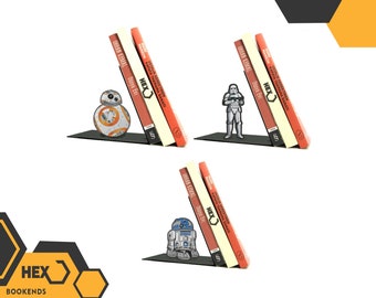 Triple Star Wars set Robots Bookends/ R2D2 Bookholder/ C3PO BookSupport/  BB-8 Bookend/ House Warming Gift idea/home/office/Decoration